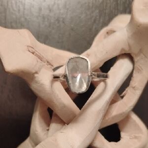 Natural Polki Diamond Solitaire Ring In 925 Sterling Silver